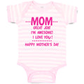 Baby Clothes Mom Great Job! I'M Awesome! Happy Mother's Day Baby Bodysuits