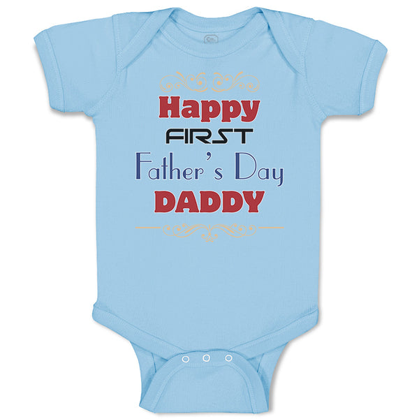 Baby Clothes Happy First Father's Day Dad Daddy Style E Baby Bodysuits Cotton