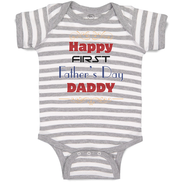 Baby Clothes Happy First Father's Day Dad Daddy Style E Baby Bodysuits Cotton