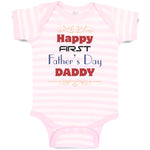 Baby Clothes Happy First Father's Day Dad Daddy Style E Baby Bodysuits Cotton