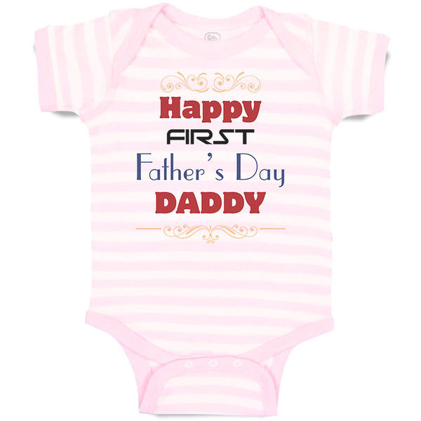 Baby Clothes Happy First Father's Day Dad Daddy Style E Baby Bodysuits Cotton