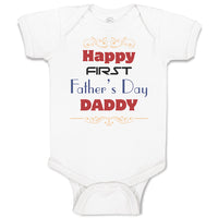 Baby Clothes Happy First Father's Day Dad Daddy Style E Baby Bodysuits Cotton