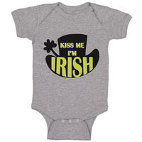 Baby Clothes Kiss Me I'M Irish St Patrick's Day Clover Baby Bodysuits Cotton