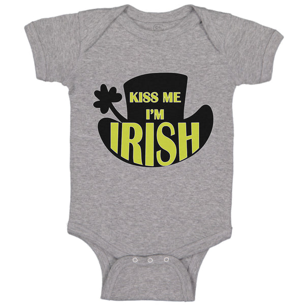 Baby Clothes Kiss Me I'M Irish St Patrick's Day Clover Baby Bodysuits Cotton