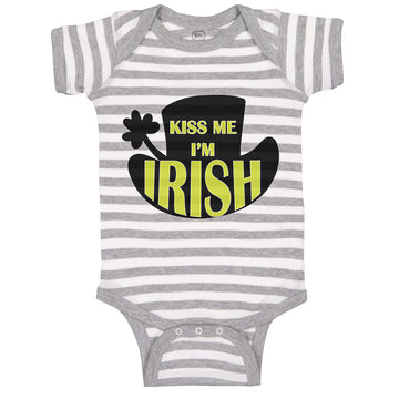Baby Clothes Kiss Me I'M Irish St Patrick's Day Clover Baby Bodysuits Cotton