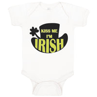 Baby Clothes Kiss Me I'M Irish St Patrick's Day Clover Baby Bodysuits Cotton