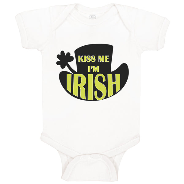 Baby Clothes Kiss Me I'M Irish St Patrick's Day Clover Baby Bodysuits Cotton