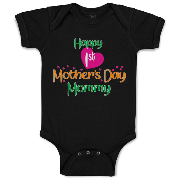 Baby Clothes Happy First Mother's Day Mommy Mom Style A Baby Bodysuits Cotton