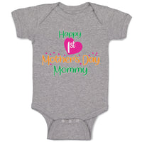 Baby Clothes Happy First Mother's Day Mommy Mom Style A Baby Bodysuits Cotton