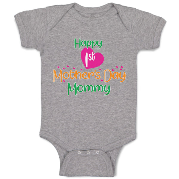 Baby Clothes Happy First Mother's Day Mommy Mom Style A Baby Bodysuits Cotton