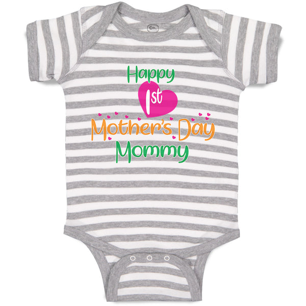 Baby Clothes Happy First Mother's Day Mommy Mom Style A Baby Bodysuits Cotton