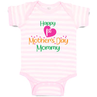 Baby Clothes Happy First Mother's Day Mommy Mom Style A Baby Bodysuits Cotton