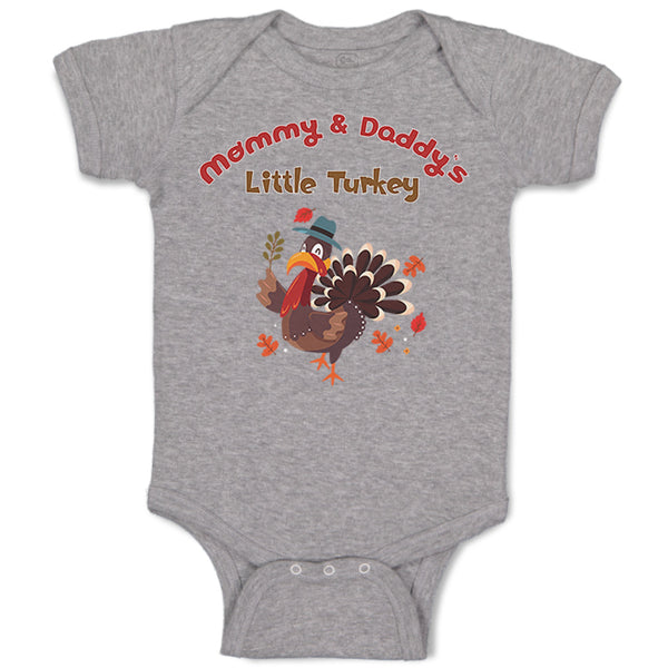 Baby Clothes Mommy and Daddy's Little Turkey Thanksgiving Baby Bodysuits Cotton