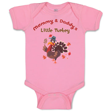 Baby Clothes Mommy and Daddy's Little Turkey Thanksgiving Baby Bodysuits Cotton