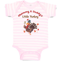 Baby Clothes Mommy and Daddy's Little Turkey Thanksgiving Baby Bodysuits Cotton