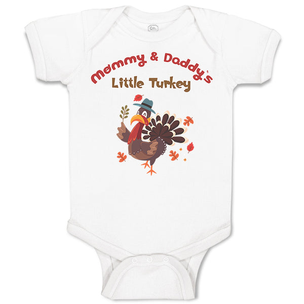 Baby Clothes Mommy and Daddy's Little Turkey Thanksgiving Baby Bodysuits Cotton