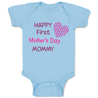 Baby Clothes Happy First Mother's Day Mommy Mom Style B Baby Bodysuits Cotton