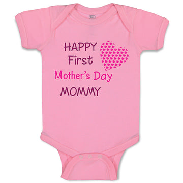 Baby Clothes Happy First Mother's Day Mommy Mom Style B Baby Bodysuits Cotton