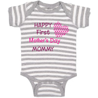 Baby Clothes Happy First Mother's Day Mommy Mom Style B Baby Bodysuits Cotton