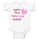 Baby Clothes Happy First Mother's Day Mommy Mom Style B Baby Bodysuits Cotton