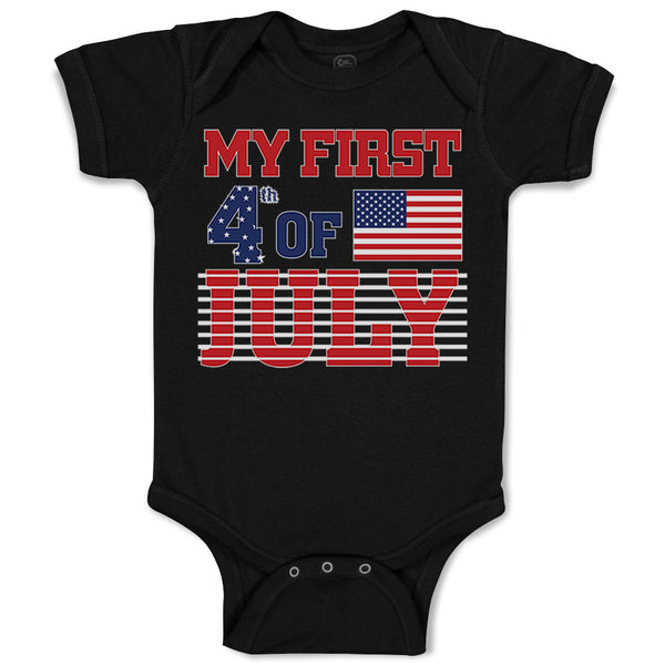 Baby Clothes My First 4Th of July Independence Baby Bodysuits Boy & Girl Cotton