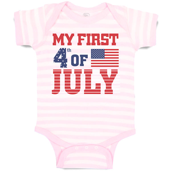 Baby Clothes My First 4Th of July Independence Baby Bodysuits Boy & Girl Cotton