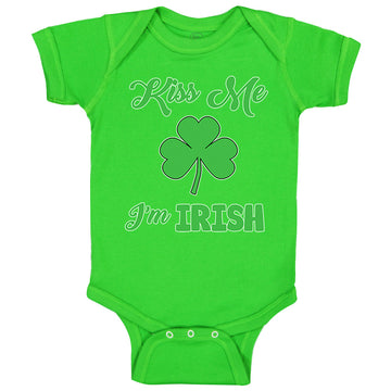 Baby Clothes Kiss Me I'M Irish St Patrick's Day Baby Bodysuits Boy & Girl Cotton