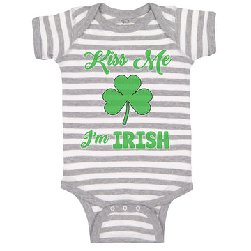 Baby Clothes Kiss Me I'M Irish St Patrick's Day Baby Bodysuits Boy & Girl Cotton