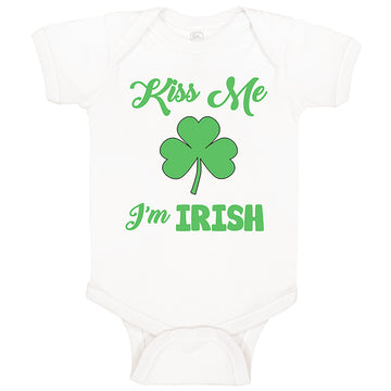 Baby Clothes Kiss Me I'M Irish St Patrick's Day Baby Bodysuits Boy & Girl Cotton