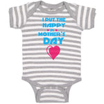 Baby Clothes I Put The Happy in Mother's Day Baby Bodysuits Boy & Girl Cotton