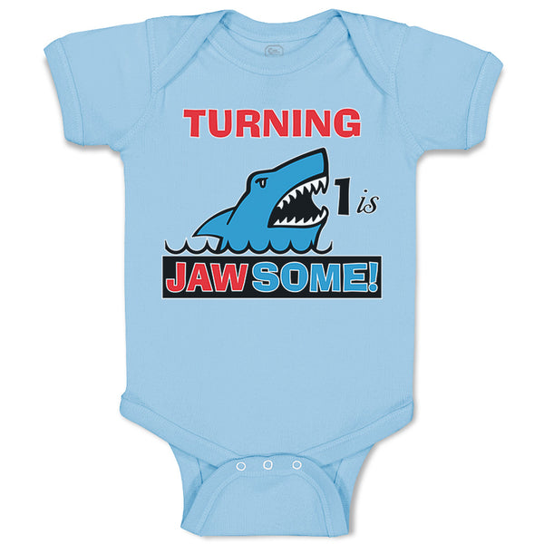 Baby Clothes Turning 1 1 Jawsome 1 Year Old First Birthday Shark Baby Bodysuits