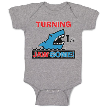 Baby Clothes Turning 1 1 Jawsome 1 Year Old First Birthday Shark Baby Bodysuits