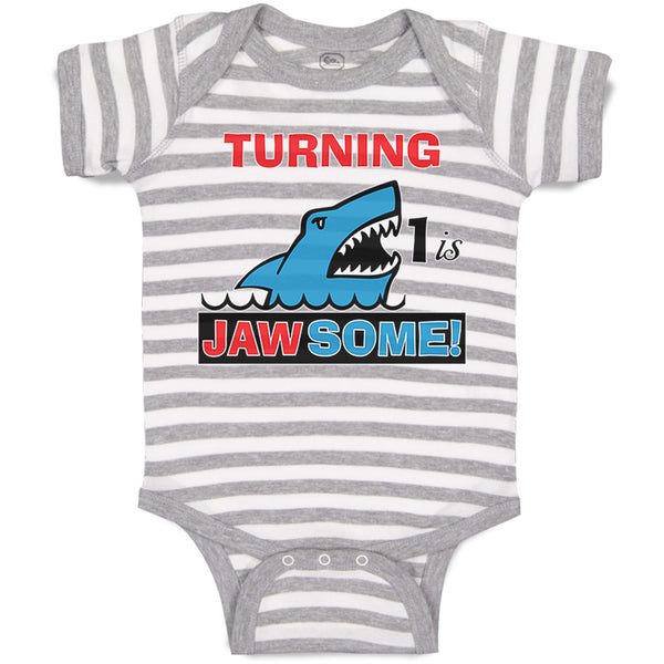 Baby Clothes Turning 1 1 Jawsome 1 Year Old First Birthday Shark Baby Bodysuits
