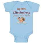 Baby Clothes My First Thanksgiving Feed Me Turkey and Pie Baby Bodysuits Cotton