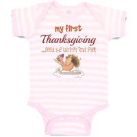 Baby Clothes My First Thanksgiving Feed Me Turkey and Pie Baby Bodysuits Cotton