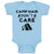 Baby Clothes Camp Hair Don'T Care and Black Tent with Fire Burning Cotton