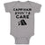 Baby Clothes Camp Hair Don'T Care and Black Tent with Fire Burning Cotton