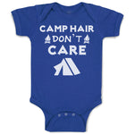 Baby Clothes Camp Hair Don'T Care and Black Tent with Fire Burning Cotton
