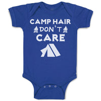 Baby Clothes Camp Hair Don'T Care and Black Tent with Fire Burning Cotton