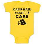 Baby Clothes Camp Hair Don'T Care and Black Tent with Fire Burning Cotton