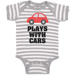 Baby Clothes Plays with Cars An Red Cute Little Kid's Toy Car Baby Bodysuits