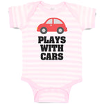 Baby Clothes Plays with Cars An Red Cute Little Kid's Toy Car Baby Bodysuits