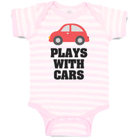 Baby Clothes Plays with Cars An Red Cute Little Kid's Toy Car Baby Bodysuits