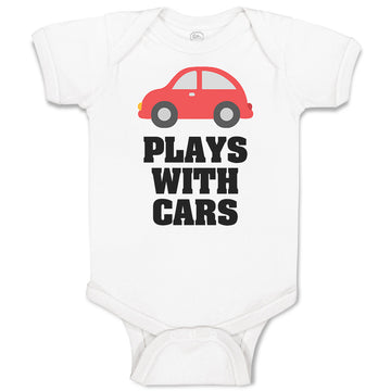 Baby Clothes Plays with Cars An Red Cute Little Kid's Toy Car Baby Bodysuits