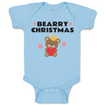 Baby Clothes Bearry Christmas Teddy Bear Sitting Crown Head Heart Hand Cotton