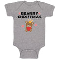 Baby Clothes Bearry Christmas Teddy Bear Sitting Crown Head Heart Hand Cotton
