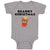 Baby Clothes Bearry Christmas Teddy Bear Sitting Crown Head Heart Hand Cotton