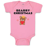 Baby Clothes Bearry Christmas Teddy Bear Sitting Crown Head Heart Hand Cotton