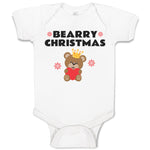 Baby Clothes Bearry Christmas Teddy Bear Sitting Crown Head Heart Hand Cotton