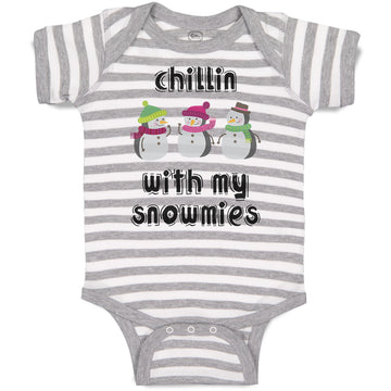Baby Clothes Chillin with My Snowmies and Snowdolls Baby Bodysuits Cotton